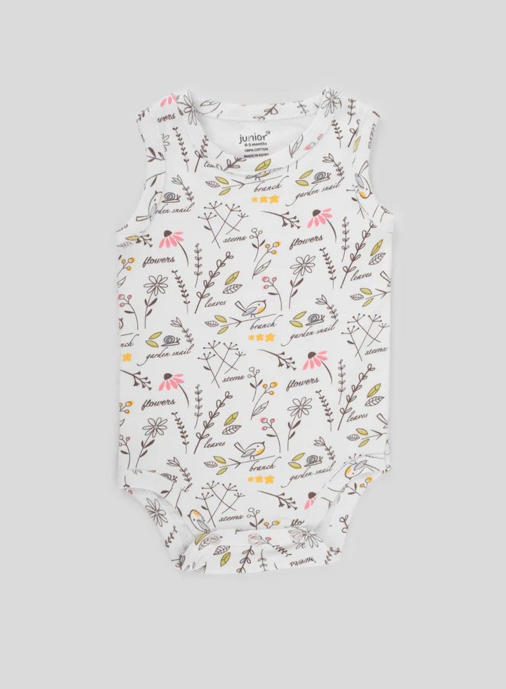 Junior Sleeveless Bodysuits 3-Pack, 100% Cotton - Baby Girl - Image 5