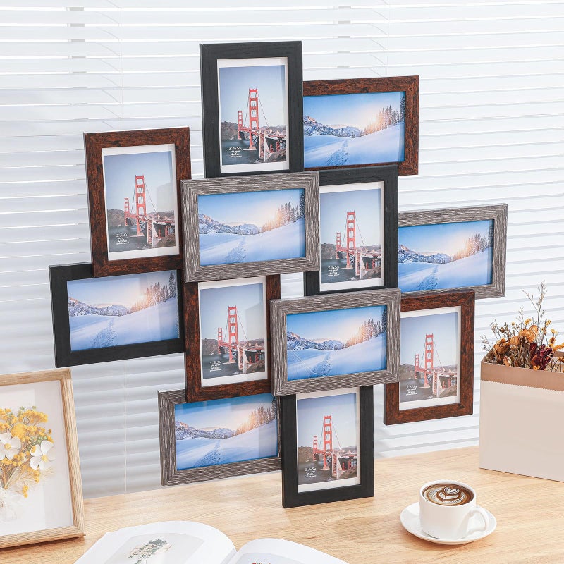 Marsui 12 Pack 4x6 Collage Picture Frames Set, Multi Family Photo Frames for Wall Decor for Farmhouse Living Room Gallery Office Hanging Display, Housewarming Birthday Wedding Valentine's Day Gifts - Image 4