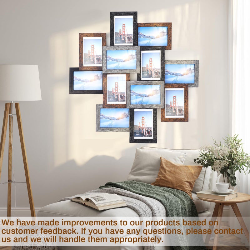 Marsui 12 Pack 4x6 Collage Picture Frames Set, Multi Family Photo Frames for Wall Decor for Farmhouse Living Room Gallery Office Hanging Display, Housewarming Birthday Wedding Valentine's Day Gifts - Image 5