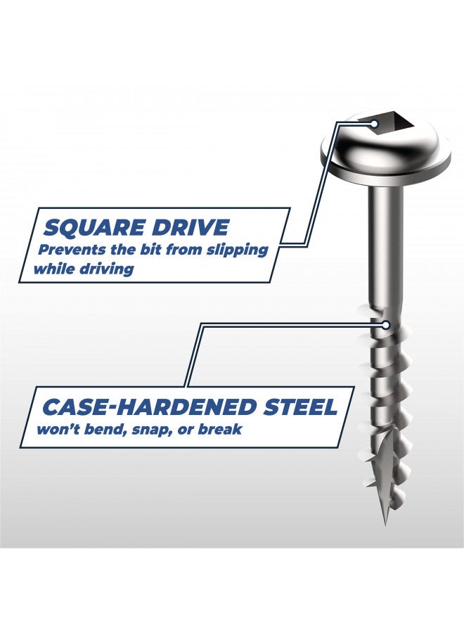 Kreg Kreg SML-C150-100 Zinc Pocket Screws, 1 1/2-Inch, 8 Coarse Thread, Maxi-Loc Head (100 Count)  - Image 2