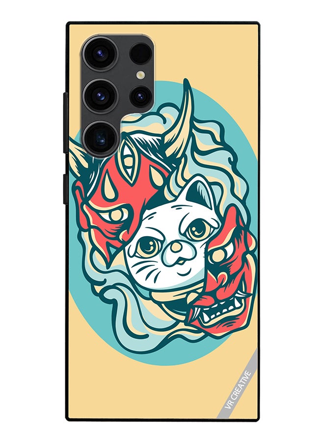 VR CREATIVE Protective Case Cover For Samsung Galaxy S24 Ultra Cat In Mask Design Multicolour - Image 1