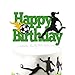 YOYMARR Soccer Cake Topper Happy Birthday Sign Cake Decorations for Soccer Ball Player Net Sport Football Themed Women Girl Birthday Party Supplies Green Glitter Dcor Double Sided - Image 3