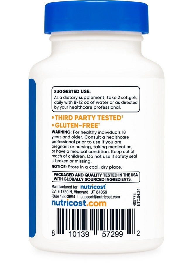 Nutricost Nutricost Krill Oil 1000mg, 60 Softgels - Omega-3 EPA-DHA Krill Oil Supplement, with Superbakrill  - Image 4