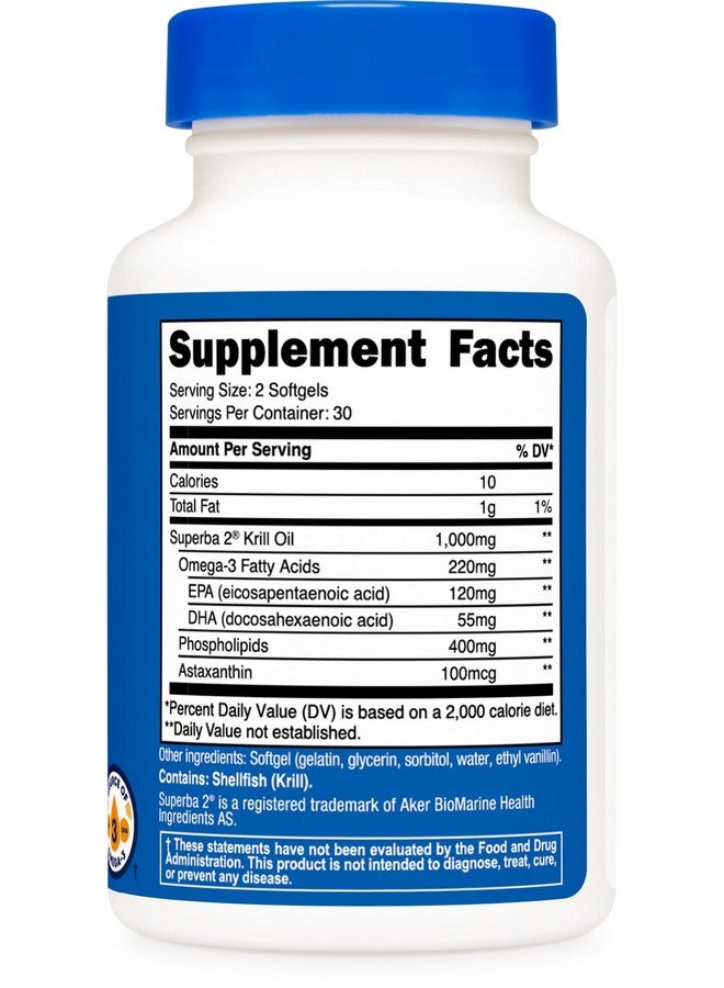 Nutricost Nutricost Krill Oil 1000mg, 60 Softgels - Omega-3 EPA-DHA Krill Oil Supplement, with Superbakrill  - Image 5