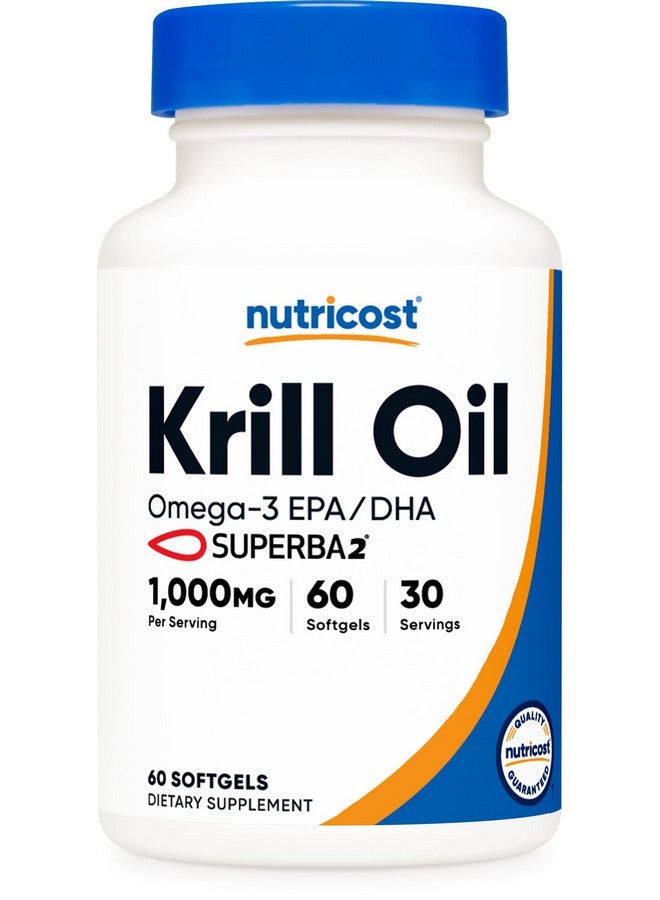 Nutricost Nutricost Krill Oil 1000mg, 60 Softgels - Omega-3 EPA-DHA Krill Oil Supplement, with Superbakrill  - Image 1
