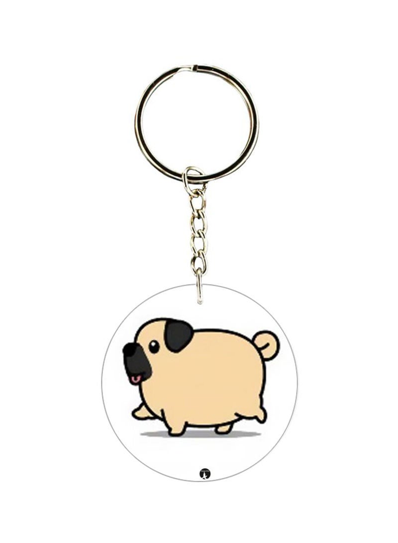 RKN Dog Printed Double Sided Keychain