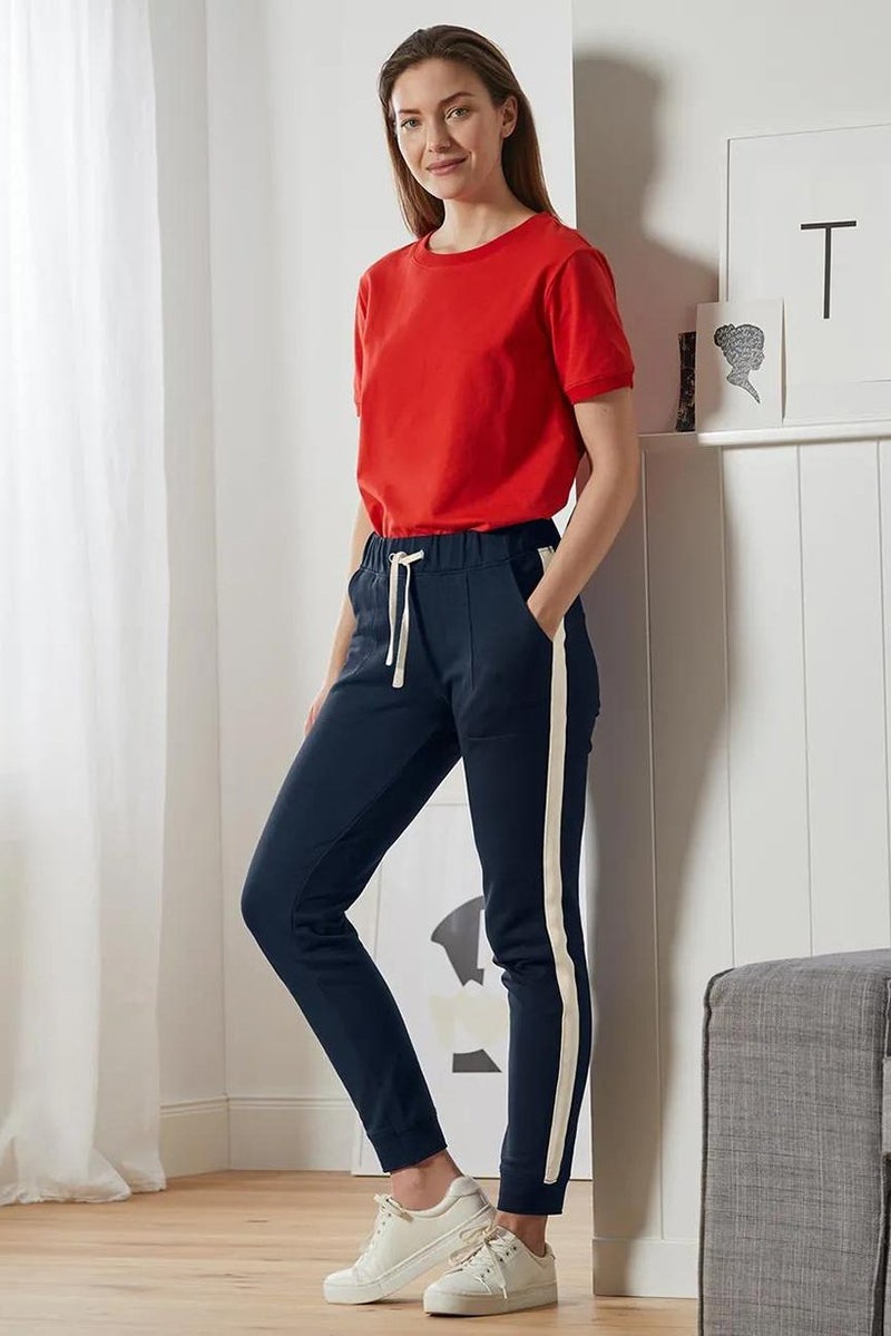 Tchibo Women Drawstring Jogging Pants, Navy - Image 1