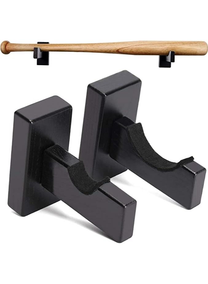 SYOSI Baseball Bat Display Stand, 2PCS Baseball Bat Display Case, Sturdy Baseball Bat Stand, Baseball Bat Display Holder, Baseball Bat Horizontal Rack, Baseball Bat Bracket Holder (Solid Wood, Wood Grain)  - Image 1