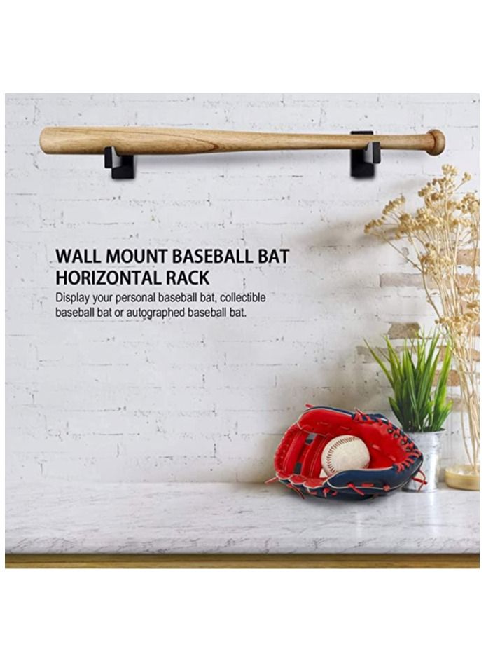 SYOSI Baseball Bat Display Stand, 2PCS Baseball Bat Display Case, Sturdy Baseball Bat Stand, Baseball Bat Display Holder, Baseball Bat Horizontal Rack, Baseball Bat Bracket Holder (Solid Wood, Wood Grain)  - Image 2