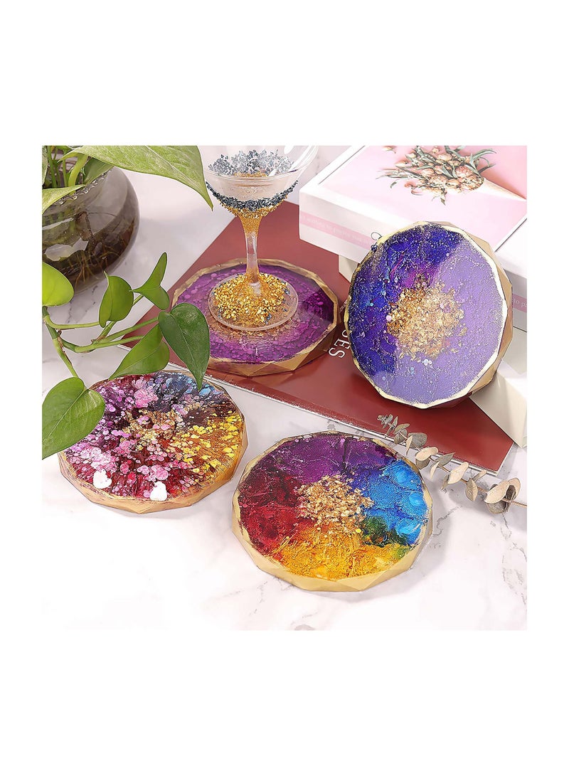 SYOSI قوالب كوستر دائرية بحواف ماسية لصب الراتنج، قوالب كوستر من الراتنج، قوالب سيليكون للراتنج الإيبوكسي، حصائر أكواب، ديكور منزلي، هدية لعائلتك وأصدقائك. - Image 2