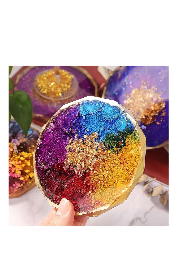 SYOSI قوالب كوستر دائرية بحواف ماسية لصب الراتنج، قوالب كوستر من الراتنج، قوالب سيليكون للراتنج الإيبوكسي، حصائر أكواب، ديكور منزلي، هدية لعائلتك وأصدقائك. - Image 5