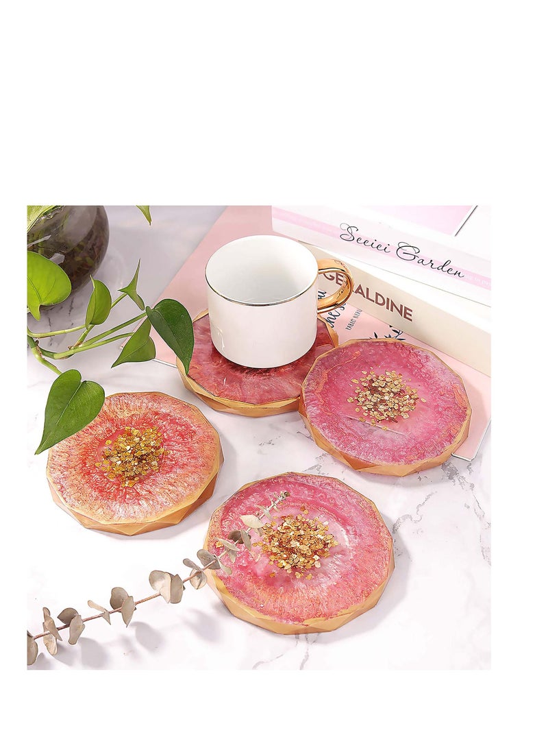 SYOSI قوالب كوستر دائرية بحواف ماسية لصب الراتنج، قوالب كوستر من الراتنج، قوالب سيليكون للراتنج الإيبوكسي، حصائر أكواب، ديكور منزلي، هدية لعائلتك وأصدقائك. - Image 4