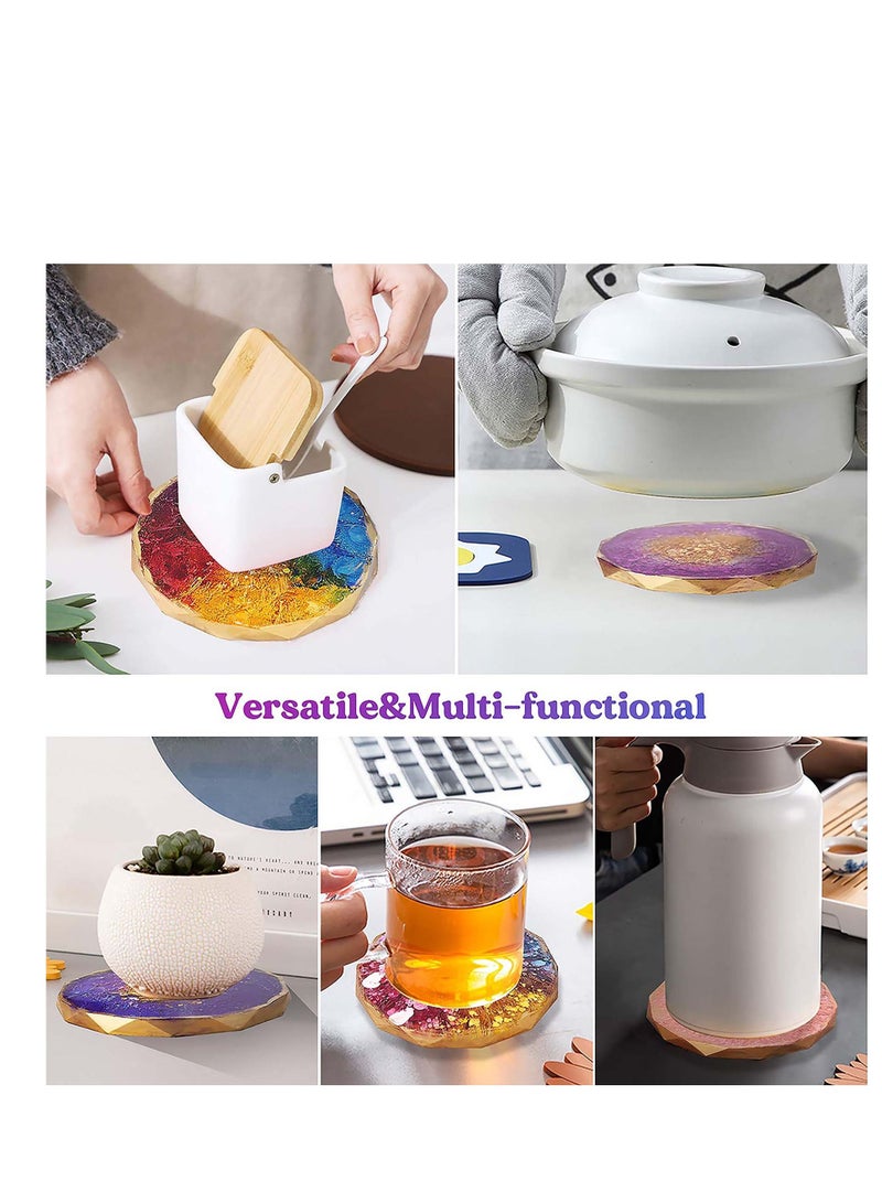 SYOSI قوالب كوستر دائرية بحواف ماسية لصب الراتنج، قوالب كوستر من الراتنج، قوالب سيليكون للراتنج الإيبوكسي، حصائر أكواب، ديكور منزلي، هدية لعائلتك وأصدقائك. - Image 3