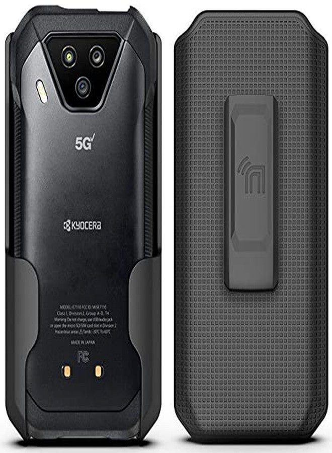 نيكيد سيل فون جراب هاتف Nakedcellphone Anchor Lock Edition متوافق مع هاتف Verizon Kyocera DuraForce Ultra 5G UW (E7110)، أسود اللون، مزود بمشبك حزام دوار/بسقاطة، وحامل للهاتف على الخصر [مع نظام تثبيت آمن] - Image 4