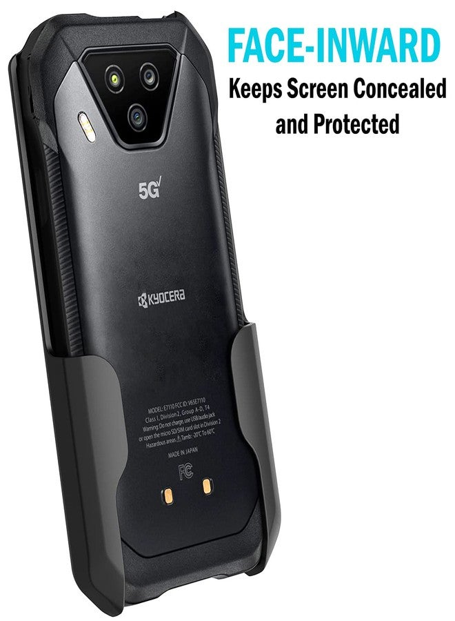 نيكيد سيل فون جراب هاتف Nakedcellphone Anchor Lock Edition متوافق مع هاتف Verizon Kyocera DuraForce Ultra 5G UW (E7110)، أسود اللون، مزود بمشبك حزام دوار/بسقاطة، وحامل للهاتف على الخصر [مع نظام تثبيت آمن] - Image 5