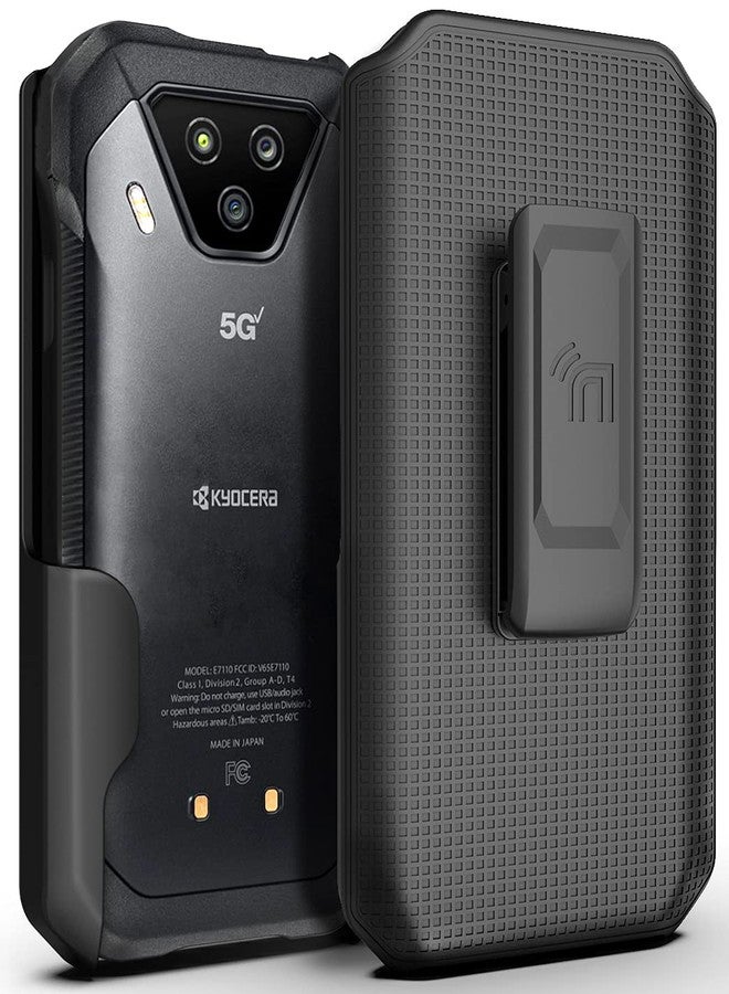 نيكيد سيل فون جراب هاتف Nakedcellphone Anchor Lock Edition متوافق مع هاتف Verizon Kyocera DuraForce Ultra 5G UW (E7110)، أسود اللون، مزود بمشبك حزام دوار/بسقاطة، وحامل للهاتف على الخصر [مع نظام تثبيت آمن] - Image 3