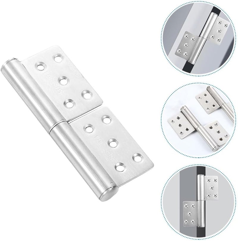 4 Pack Heavy Duty Stainless Steel Detachable Spring Door Hinges For Outdoor Use - Image 3