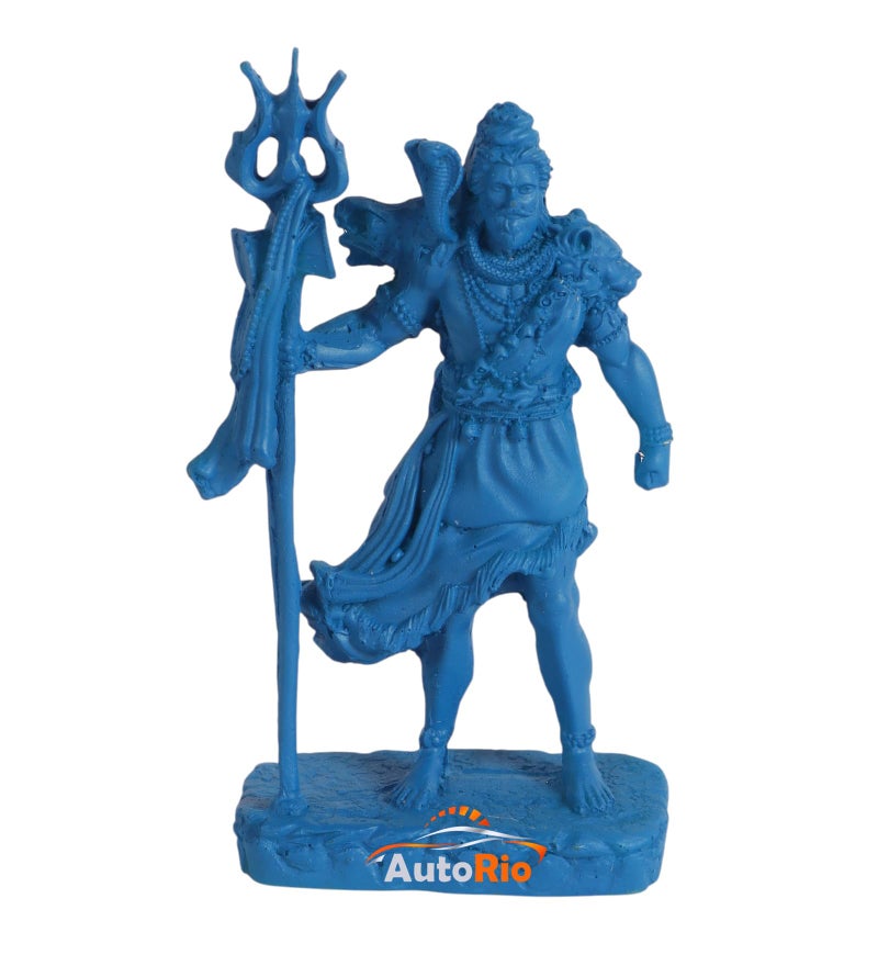 AutoRio Lord Shiva Idol for Car Dashboard | Mahadev Statue for Home & Office Decor | Standing Shivji Figurine Showpiece | Hindu God Shankar Murti for Pooja & Gift (Blue) - Image 3