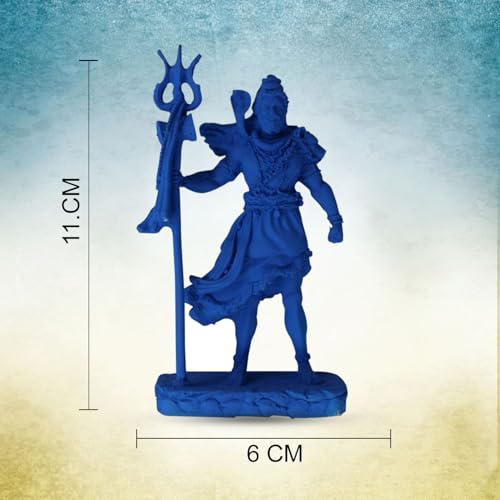AutoRio Lord Shiva Idol for Car Dashboard | Mahadev Statue for Home & Office Decor | Standing Shivji Figurine Showpiece | Hindu God Shankar Murti for Pooja & Gift (Blue) - Image 4