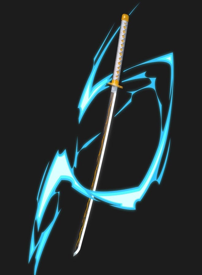 Offo سيف أوفو زينيتسو من أنمي قاتل الشياطين، سيف نيون مضيء بتقنية LED - سيف أنمي مضيء بالحجم الطبيعي بطول 100 سم، مثالي للعب الأدوار، والعرض، والتدريب | هدية أنيقة للمعجبين، والأطفال، والمراهقين، وهواة الجمع - Image 5