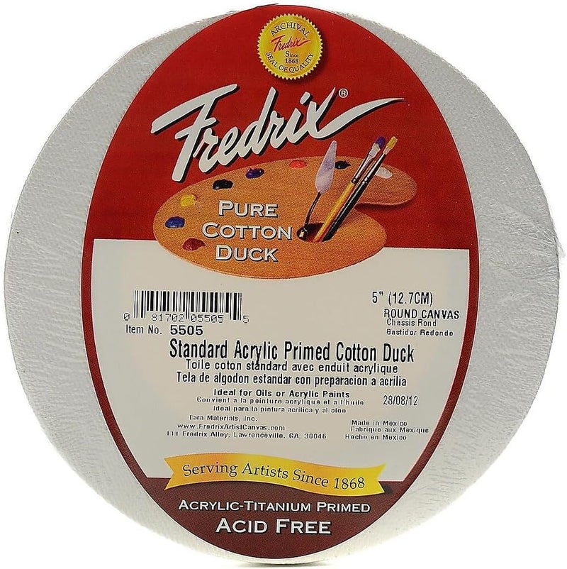 Fredrix 5505 Stretched Canvas 5Inch Round