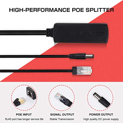 ipolex Gigabit PoE Power Over ethernet Splitter Adapter 48V to 12V, DC Jack 5.5x2.1mm, IEEE 802.3af/at Compliant 10/100/1000Mbps PoE Splitter with 12V Output for Surveillance Camera CCTV & VoIP Phone - Image 5