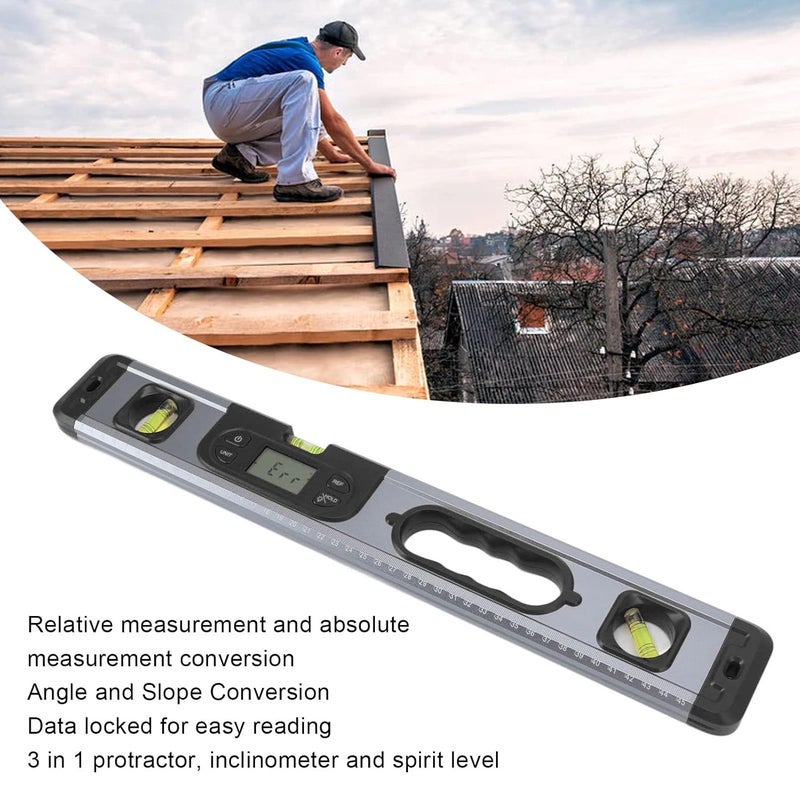 Digital Level Aluminum Alloy Professional Electronic Level for Woodworking Construction Black - Image 4