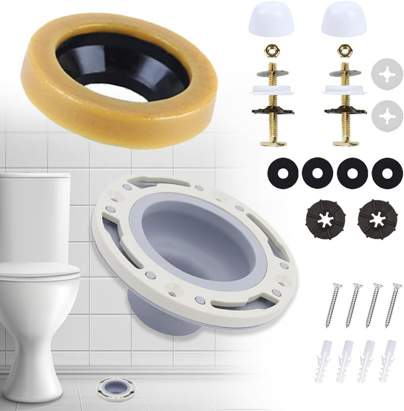 WCCH Toilet Flange Repair Kit, Flange Repair Kit for 4" and 5" or Special 3" Waste Line, for Toilet Flange Repair and Easy Installation Gray - Image 1