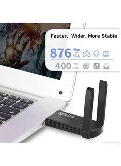 llwoo AC1300 USB WiFi Adapter for PC - USB Adapter 1300Mbps Dual Band WiFi Dongle 2.4G/5G with USB 3.0, Portable Wireless Network Adapter for Windows 11/10/8/7 and Mac OS X PC  - Image 5
