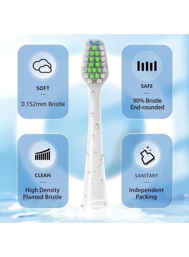 Mullburry Sonic Replacement Toothbrush Heads Compatible with Waterpik Complete Care 9.0 (CC-01), 5.0 (WP-861) Electric Toothbrush, Medium Bristle, 10 Count (White) - Image 3