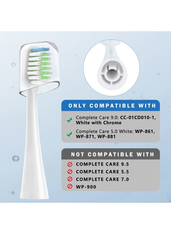 Mullburry Sonic Replacement Toothbrush Heads Compatible with Waterpik Complete Care 9.0 (CC-01), 5.0 (WP-861) Electric Toothbrush, Medium Bristle, 10 Count (White) - Image 2