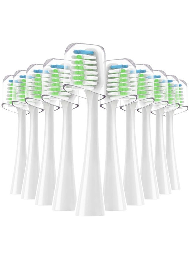 Mullburry Sonic Replacement Toothbrush Heads Compatible with Waterpik Complete Care 9.0 (CC-01), 5.0 (WP-861) Electric Toothbrush, Medium Bristle, 10 Count (White) - Image 1