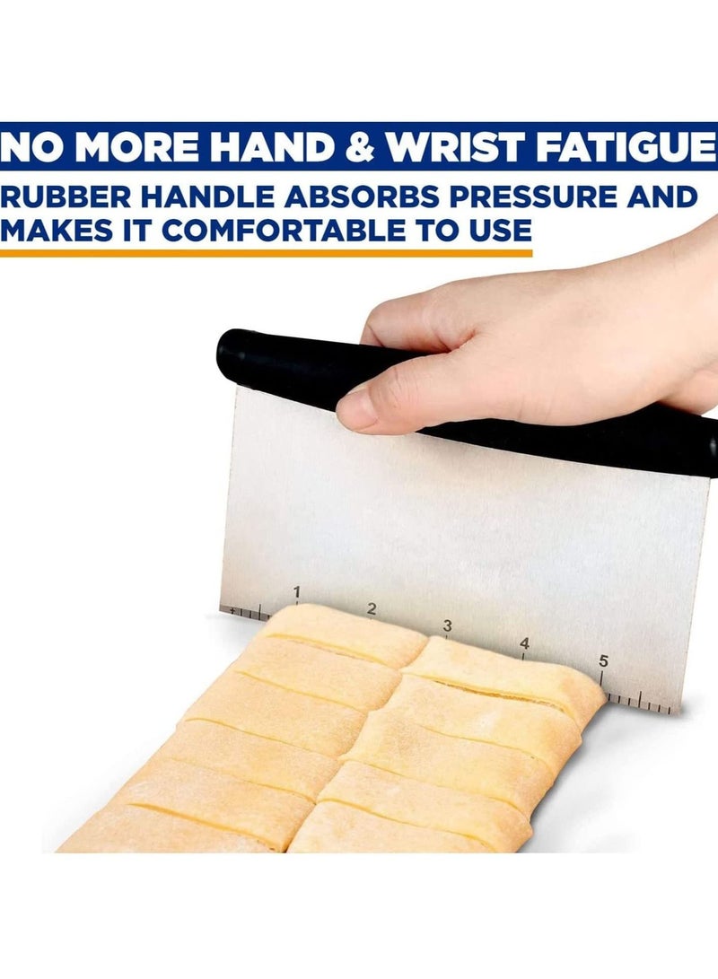 Y&D Stainless Steel Dough Scraper, for Baking Food with Measurements, Cake Icing Smoother Pastry Blender Bread Bench Knife Bowl Scraper/Chopper - Image 4