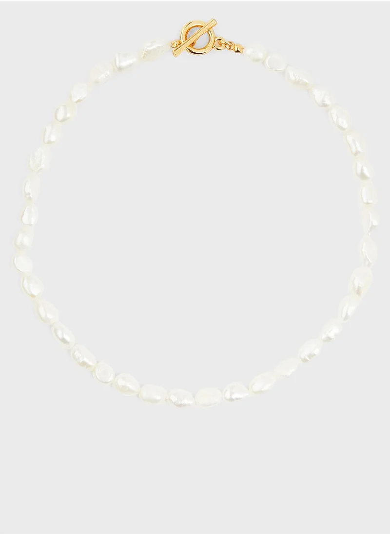 اتش اند ام Gold-Plated Pearl Necklace