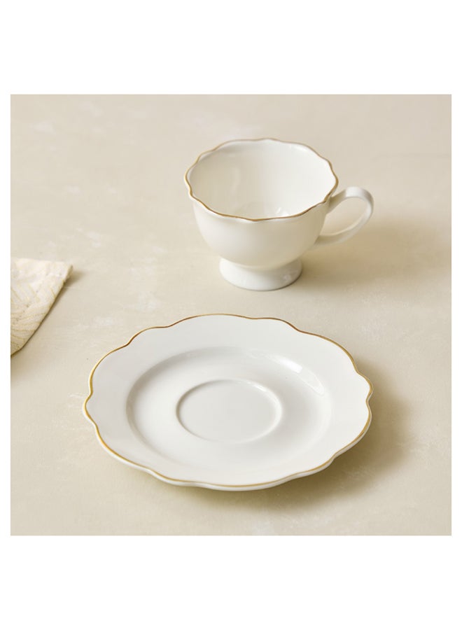 Home Box مجموعة أكواب وصحن كاوة من قطعتين بقدرة 90 مل باللون العاجي - Image 2