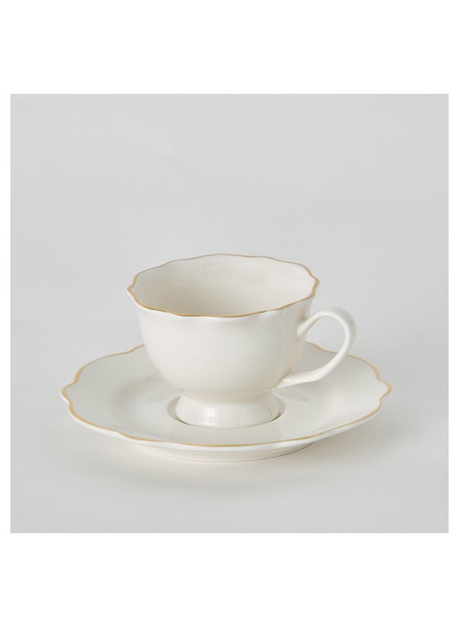 Home Box مجموعة أكواب وصحن كاوة من قطعتين بقدرة 90 مل باللون العاجي - Image 4