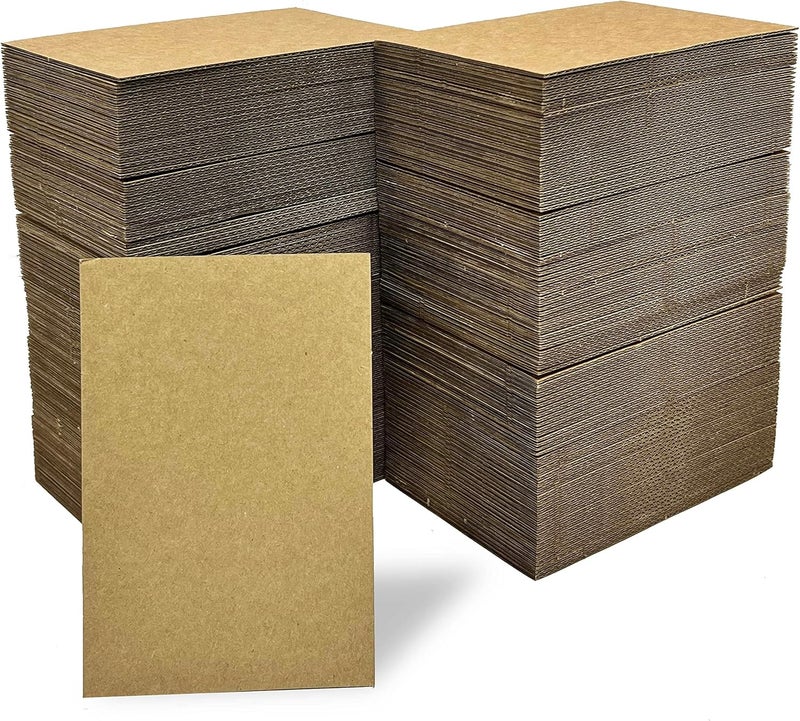 ANSSDO 200 Pack 4x6 Inch Kraft Corrugated Cardboard Sheets - Premium Bulk Flat for T-Shirts, Shipping, Mailing, Crafts - Image 1