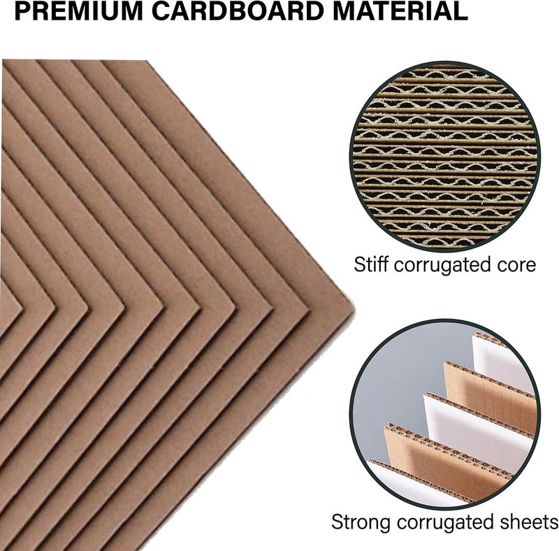 ANSSDO 200 Pack 4x6 Inch Kraft Corrugated Cardboard Sheets - Premium Bulk Flat for T-Shirts, Shipping, Mailing, Crafts - Image 2