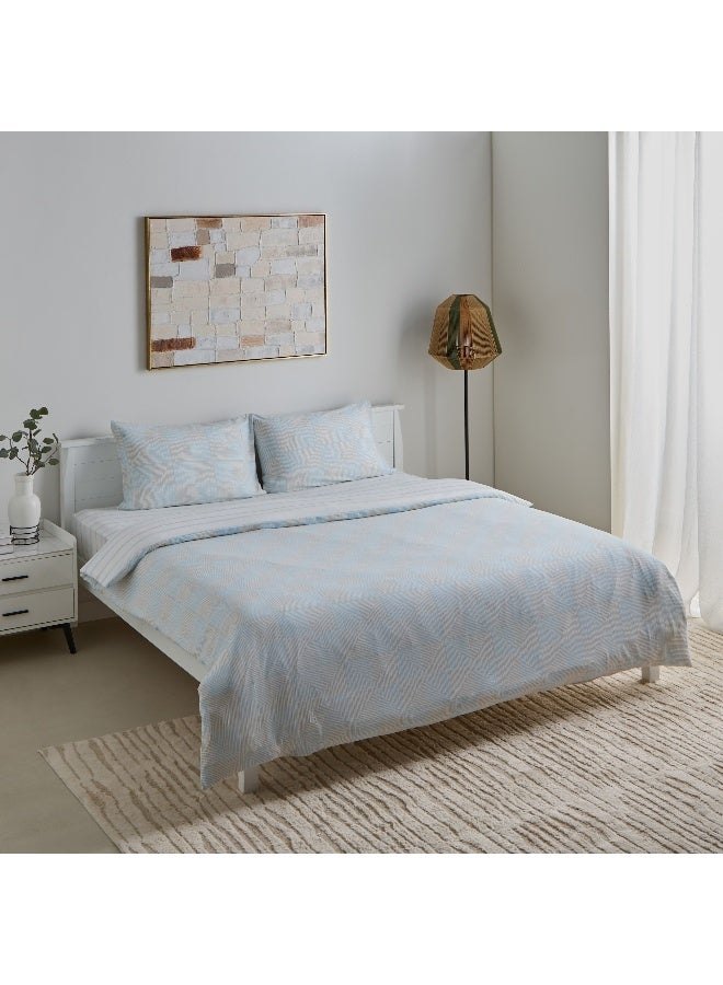 Home Box Aurora Jason 3-Piece Printed Cotton King Duvet/Quilt Cover Set 220 x 220 cm  - Image 3