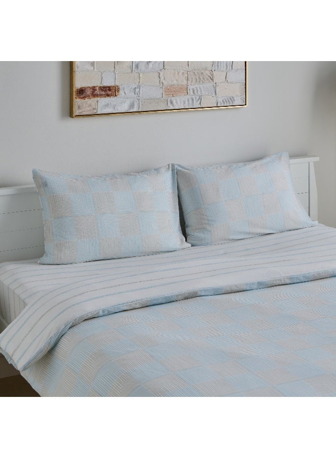 Home Box Aurora Jason 3-Piece Printed Cotton King Duvet/Quilt Cover Set 220 x 220 cm  - Image 2