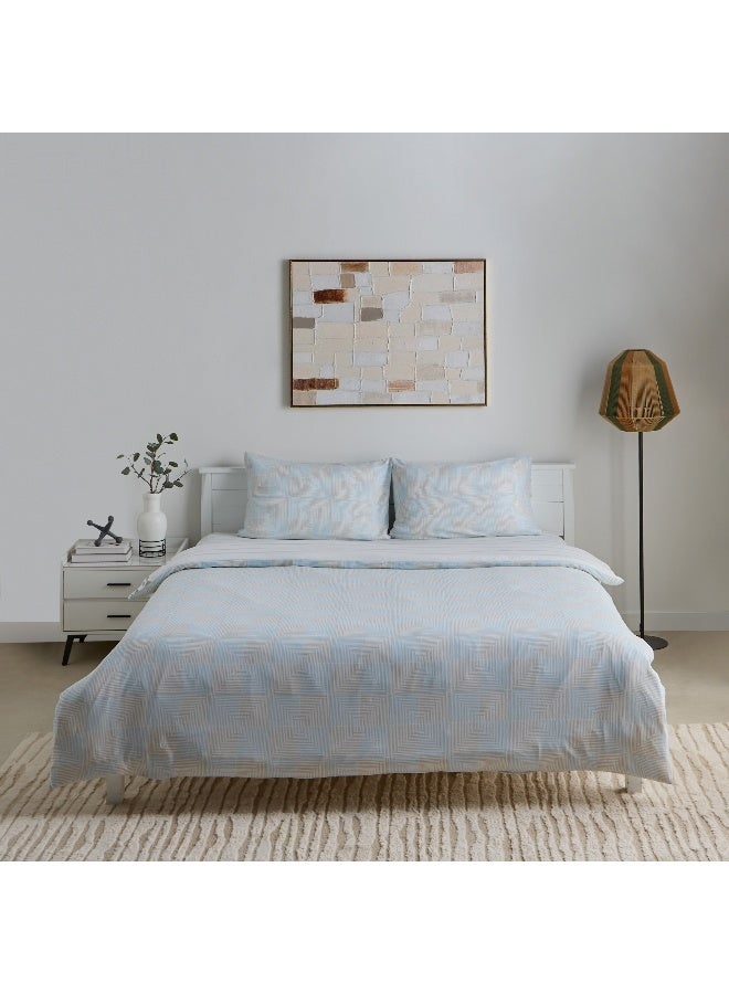 Home Box Aurora Jason 3-Piece Printed Cotton King Duvet/Quilt Cover Set 220 x 220 cm  - Image 4