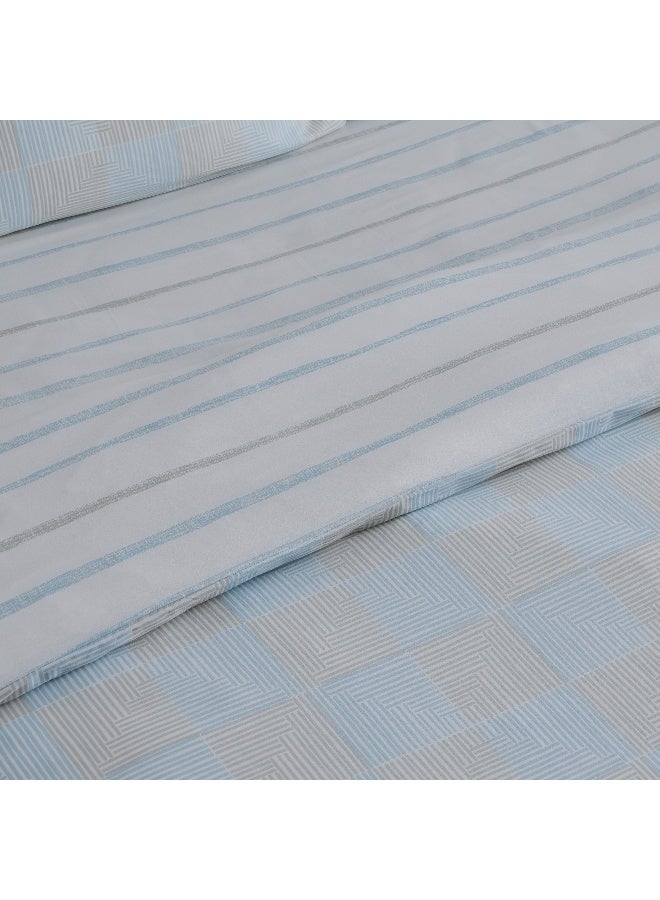 Home Box Aurora Jason 3-Piece Printed Cotton King Duvet/Quilt Cover Set 220 x 220 cm  - Image 5