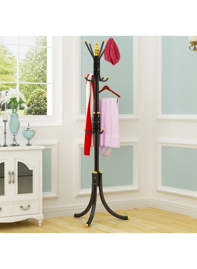 rayze 12-Hook Freestanding Metal Coat Rack, Black Hall Tree Clothes Hanger Organizer, Space Saving Entryway Stand for Jackets Bags Hats Scarves Home Office - Image 5