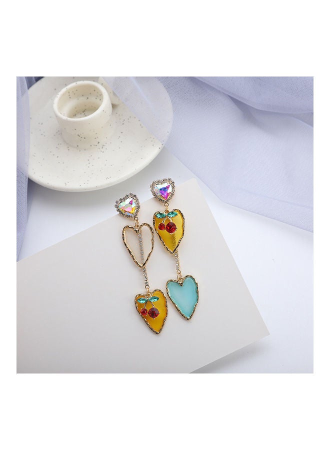 NIBEMINENT 1 Pair of Fashion Simple Heart Cherry Asymmetrical Drop Earrings - Image 2