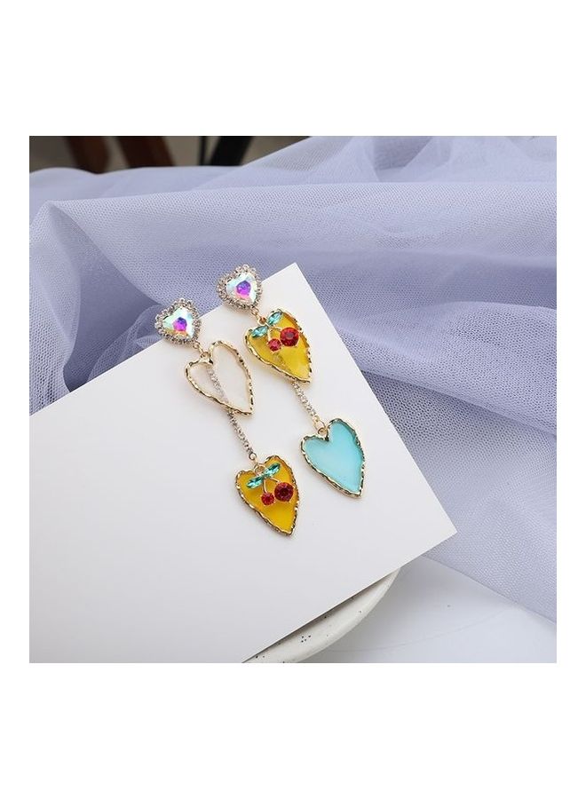 NIBEMINENT 1 Pair of Fashion Simple Heart Cherry Asymmetrical Drop Earrings - Image 1