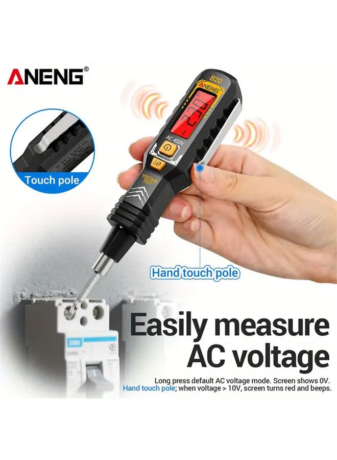 ANENG B20 قلم اختبار مفك براغي مزدوج الرأس معزول باللون الأحمر، مقياس جهد، أداة يدوية - Image 4