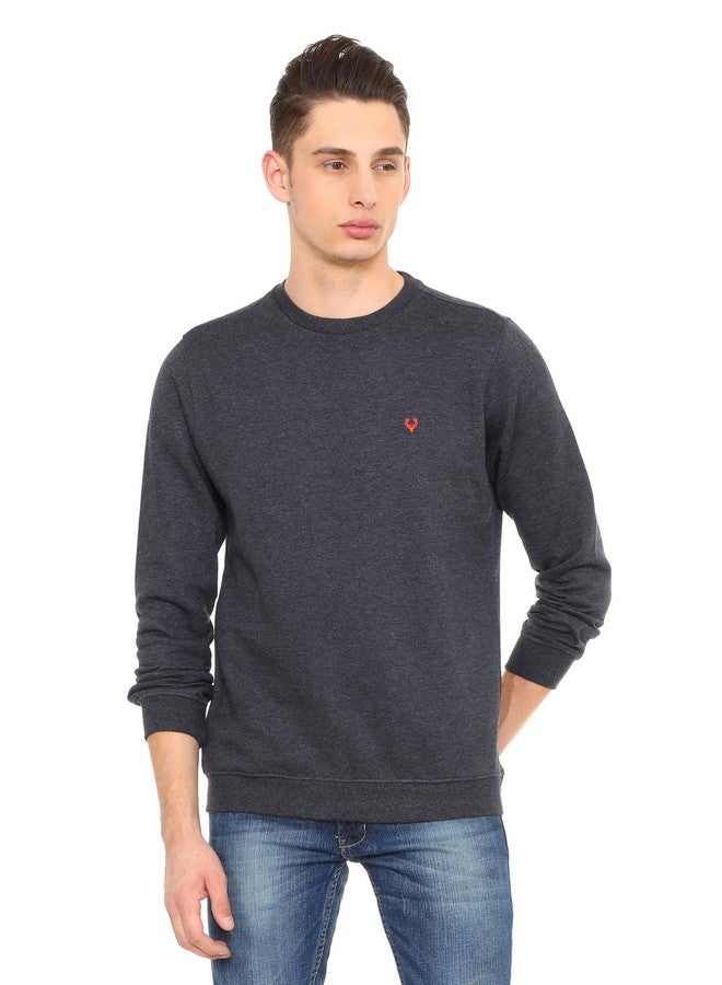 ألين سولي سويت شيرت رجالي من Allen Solly من القطن برقبة دائرية (Asstorgpw14019Xl_Anthra Melange Vmbk30_Grey_Xl) - Image 1