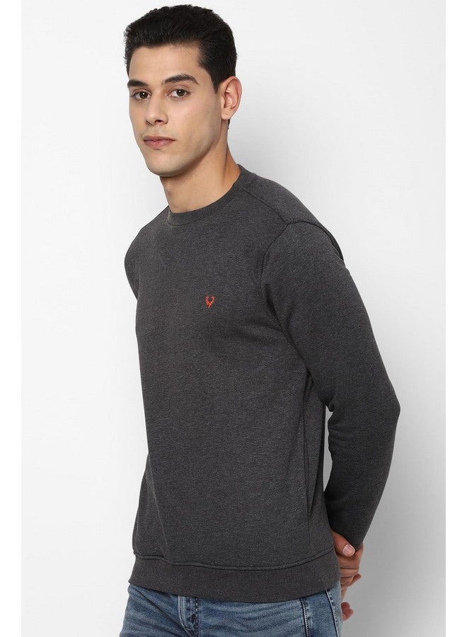 ألين سولي سويت شيرت رجالي من Allen Solly من القطن برقبة دائرية (Asstorgpw14019Xl_Anthra Melange Vmbk30_Grey_Xl) - Image 5