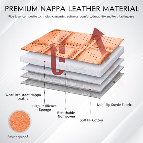 Huidasource Tacoma Car Seat Covers, 360° Full Coverage Waterproof Leather Cushion Cover Fit for Toyota Tacoma 2016-2023 SR SR5 Limited TRD Sport/Pro/Off Road All Cab Front Row(Front Pair/Brown) - Image 4