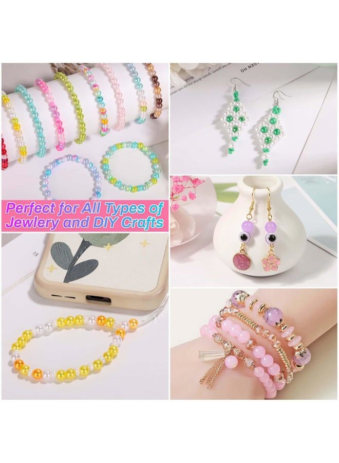 anezus 4000Pcs Pearl Beads Bracelet Making Kit, 56 Colors 6mm Pearl Beads for Jewelry Making and Bracelets Making, Small Round Beads for Bracelet Necklace Earrings Making - Image 5